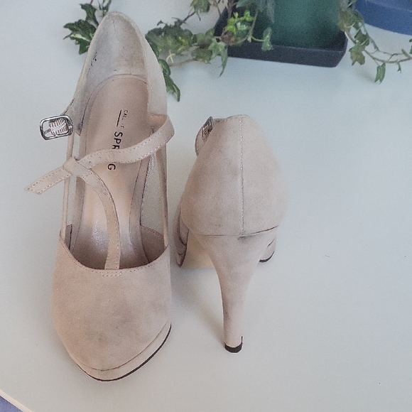 Call It Spring Beige Strap Heels - Picture 2 of 3